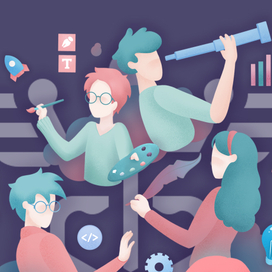 Иллюстрации для сайта креативного продакшена