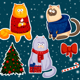 Christmas cats 