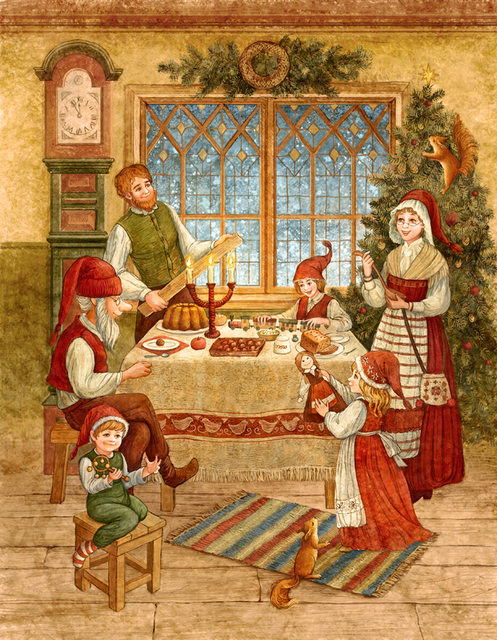 Шведская сказка. Столяр и семья Санта-Клауса