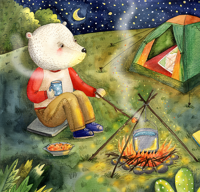 фрагмент иллюстрации, мишки