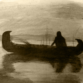 Индеец в каноэ