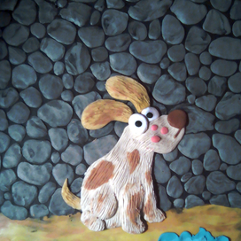 Пластилін. Сумний пес