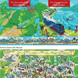 Иллюстрации и карты для книги-игры о Транссибе