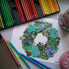 Весенний венок из суккулентов