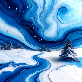 Иллюстрация в стиле флюид-арт