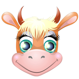 Мордочка мультяшной коровки