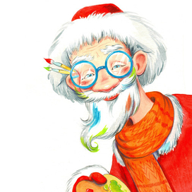 Дед Мороз художник.