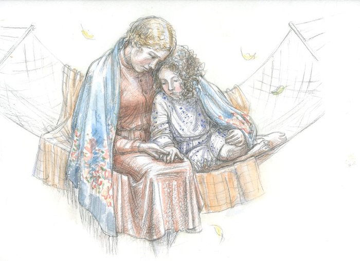 "Динка" Валентина Осеева. Иллюстрация