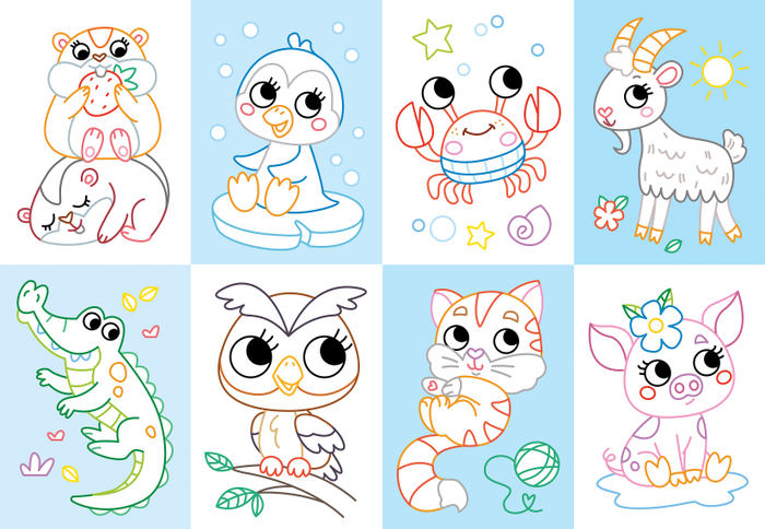 Раскраска со зверюшками