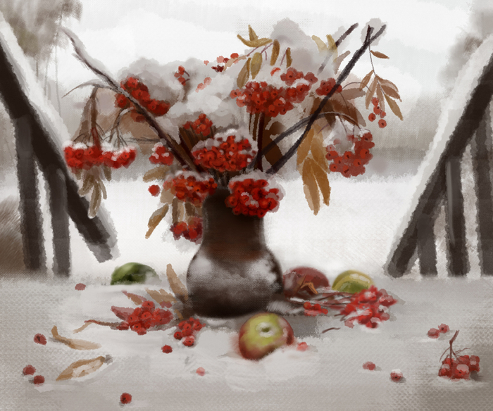 Вот и снег..этюд