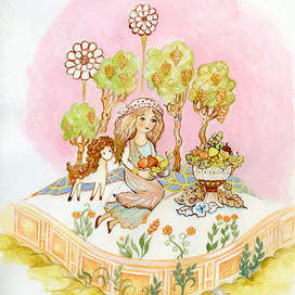 Девушка и овечка