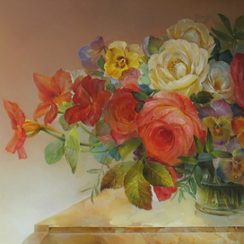 Розы и настурции