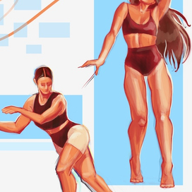 Скетч атлетичного тела