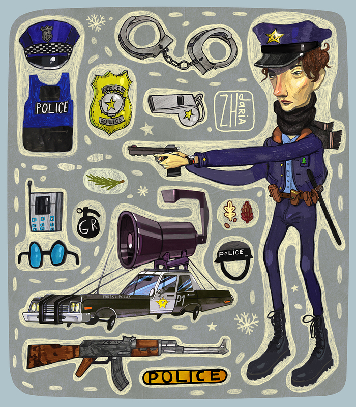 Коп в лесу. Зима