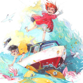 Рыбка Поньо на утесе