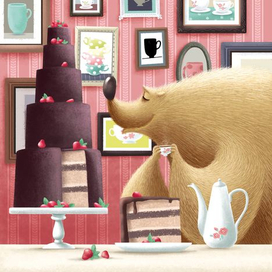 Миша и торт "Прага"