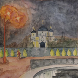 Таганский парк Поздний Вечер Церковь Матронушки