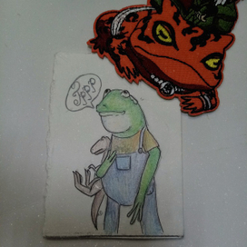 Лягушонок с динозавром 