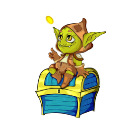 Гоблин - маскот для игрового сайта 