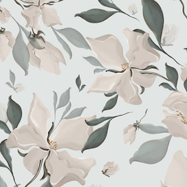 Бесшовный паттерн цветы магнолия