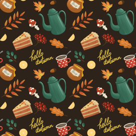 Осенний паттерн, иллюстрация.