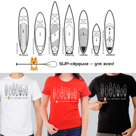 принт на футболку для SUP-club.ru