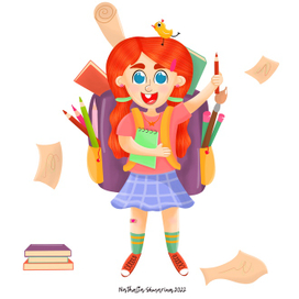 Девочка школьница дизайн персонажей 