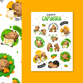 Новогодний стикерпак для школы капоэйры