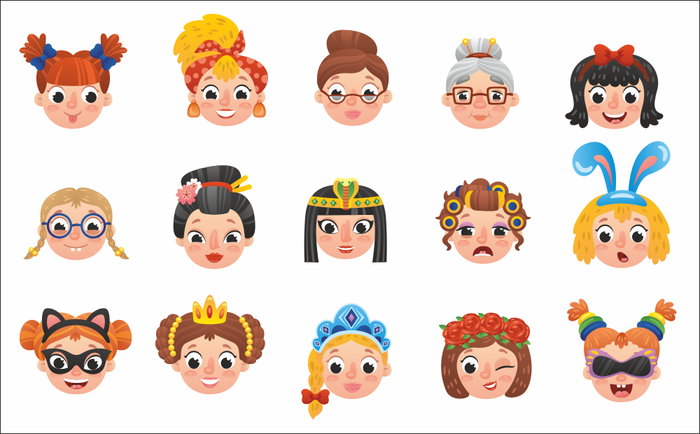 Для конструктора портретов. Девочки