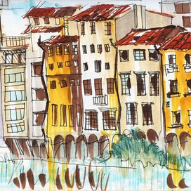 Путевые зарисовки, Флоренция, набережная Содерини