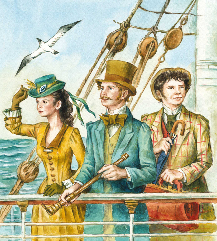 Вокруг света за 80 дней. Иллюстрация на обложку.