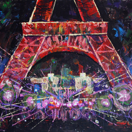 Эйфелева башня в красном...