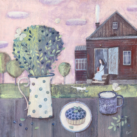 Черника с молоком