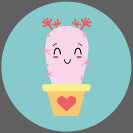 Логотип для магазина "Розовый кактус"