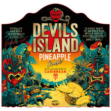 Sketch and layout of the label of the rum "Devil's Island"