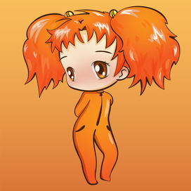 Рыжая девочка чиби