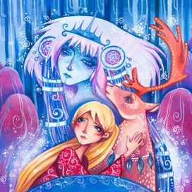 Иллюстрация к сказке Г.Х. Андерсена "Снежная королева"