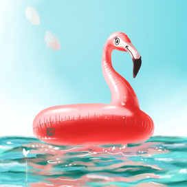 Фламинго в стиле реализм