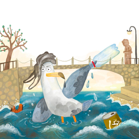 Чайка в городе