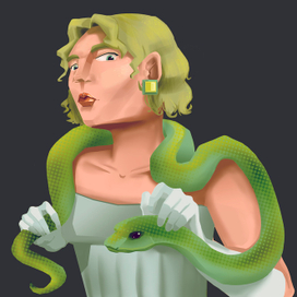 портрет со змеей