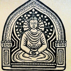 Будда сидящий под деревом Бодхи