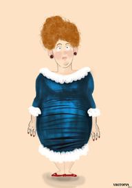 Девушка в синем платье