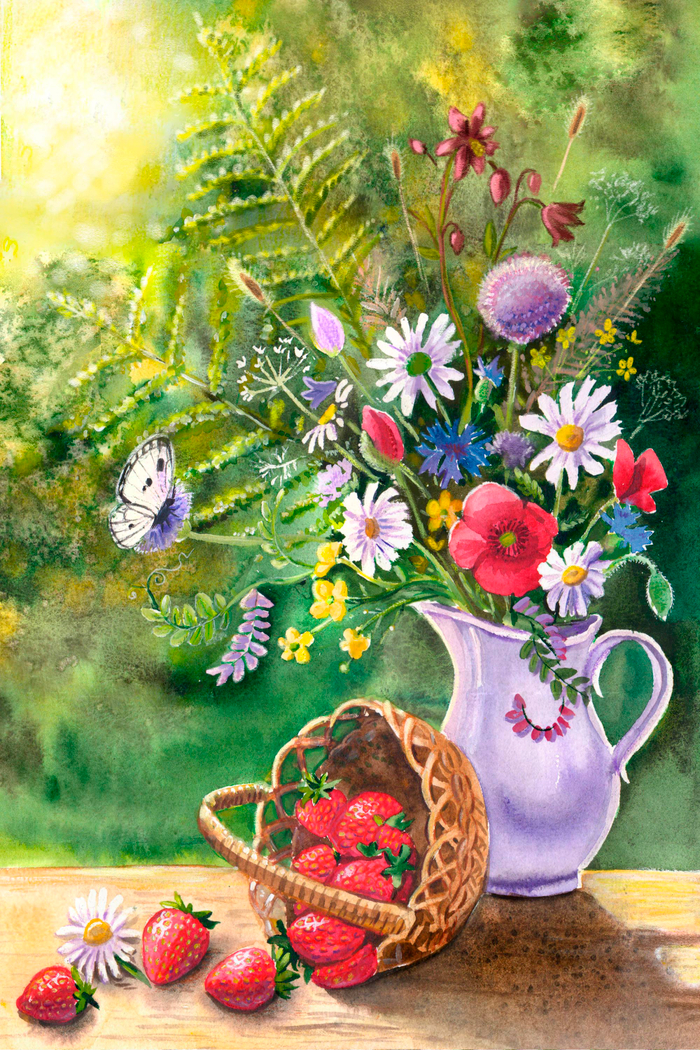 Натюрморт с клубникой