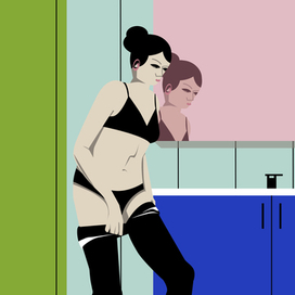 Girl almost in tights