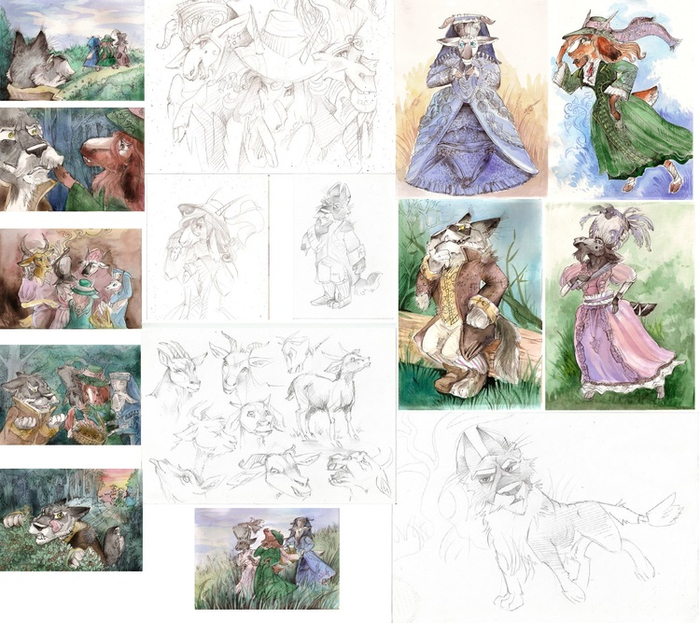 Персонажи к сказке "Козочки и Волк"