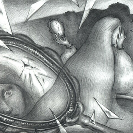 Красавица видит в волшебном зеркале болеющего отца