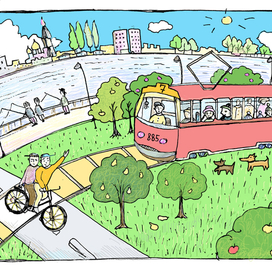 трамвайчик идущий через город