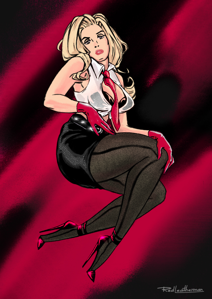 Пин-ап открытка к альбому "Turbo" группы Judas Priest