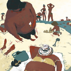 Пляж (мужчина с мороженым)