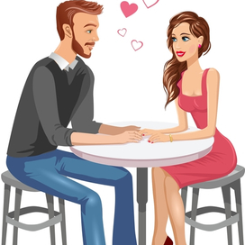 Парень и девушка за столом 2